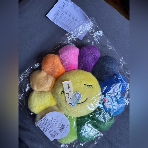 Original Takashi Murakami 12inch Rainbow Flower Cushion - Picture 2 of 2